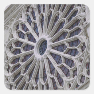 Pegatina Cuadrada ventana de Rosa de la fachada occidental, c.1270