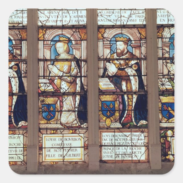 Pegatina Cuadrada Ventana que representa a Louis de Bourbon (Anverso)