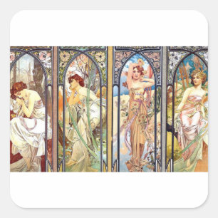 Pegatina Cuadrada Ventanas Art Nouveau