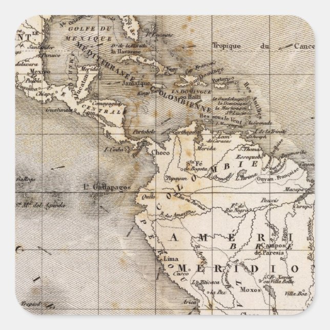 Pegatina Cuadrada Vents Amerique (Anverso)