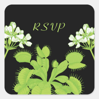 Pegatina Cuadrada Venus Flytrap Flowers RSVP