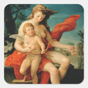 Pegatina Cuadrada Venus y Cupido, 1785