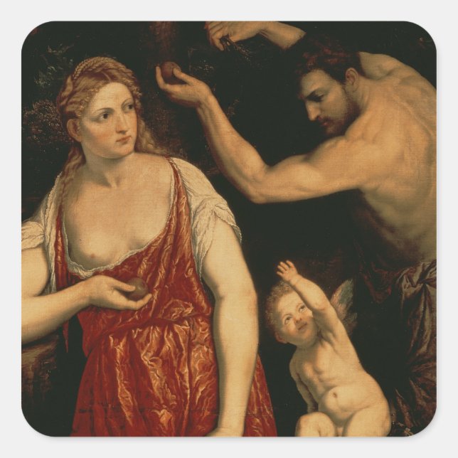 Pegatina Cuadrada Venus y Marte, años 50 (Anverso)