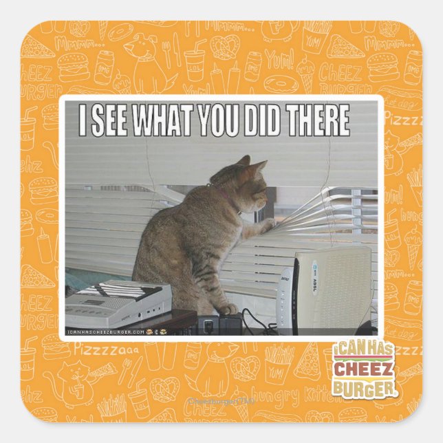 Pegatina Cuadrada Veo lo que hiciste allí (Anverso)