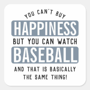Pegatina Cuadrada Ver el béisbol es felicidad es divertido el béisbo
