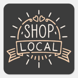 Pegatina Cuadrada Ver estética local retro vintage