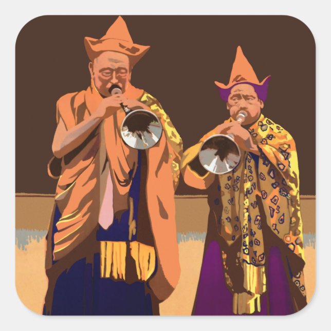 Pegatina Cuadrada Ver India ~ Darleeling (Anverso)