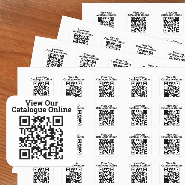 Pegatina Cuadrada Ver nuestro catálogo en línea Código QR Diseño (Subido por el creador)