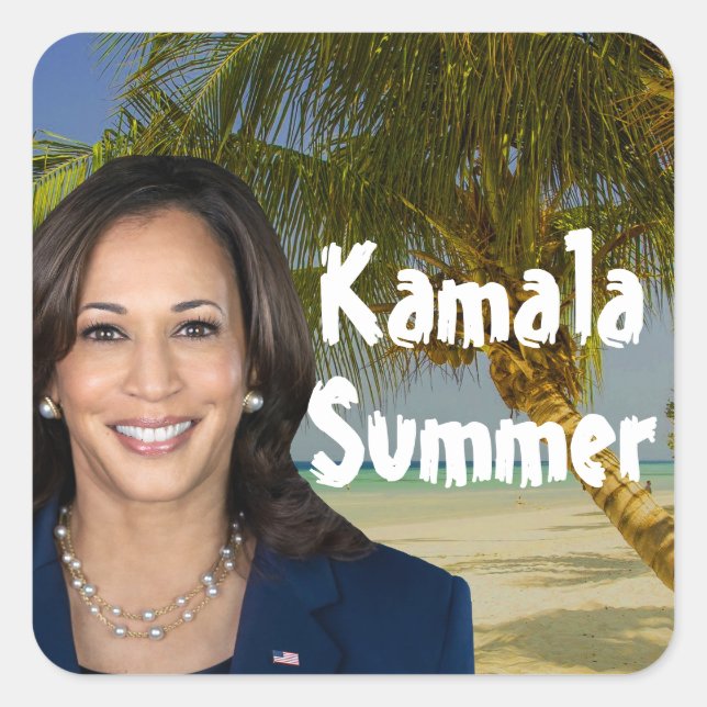 Pegatina Cuadrada Verano de Kamala 2024 (Anverso)