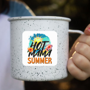 Pegatina Cuadrada Verano de mamá caliente