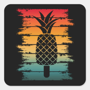 Pegatina Cuadrada Verano Piña Hielo Drop