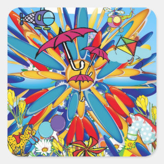 Pegatina Cuadrada ¡Verano Splash!