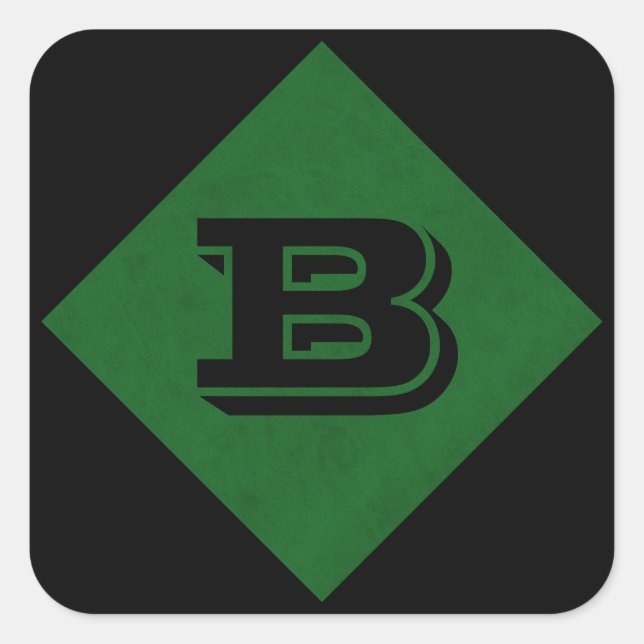 Pegatina Cuadrada Verdadero Velvet Green Personalizado Casino Home (Anverso)