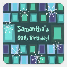 Verde azulado de 60 Aniversario Moderno de Mediado