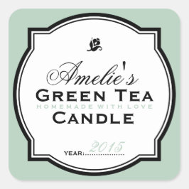 PEGATINA CUADRADA VERDE DE VINTAJE MODERNA | CANDILLA DE SOAP PERSON