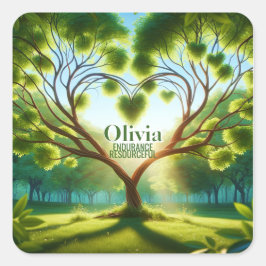 Pegatina Cuadrada Verde inspirador