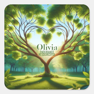 Pegatina Cuadrada Verde inspirador