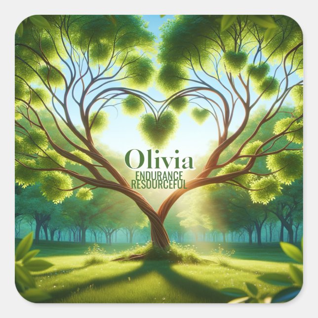 Pegatina Cuadrada Verde inspirador (Anverso)