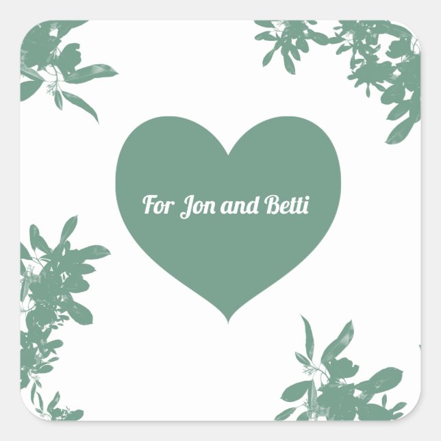 Pegatina Cuadrada Verde menta Ivy  (Anverso)