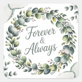 Pegatina Cuadrada Verde Menta y Verde Salvia Eucalipto