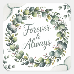 Pegatina Cuadrada Verde Menta y Verde Salvia Eucalipto