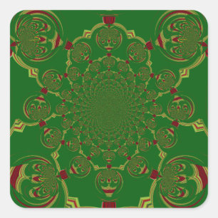 Pegatina Cuadrada Verde vintage