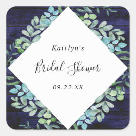 Pegatina Cuadrada Verdor botánico Eucalyptus Ducha Bridal