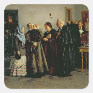 Pegatina Cuadrada Veredicto, 'No Culpable', 1882