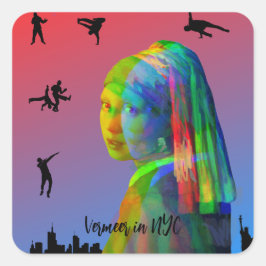 Pegatina Cuadrada Vermeer en Nueva York