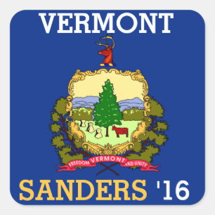 Pegatina Cuadrada Vermont para Bernie Sander para presidente 2016