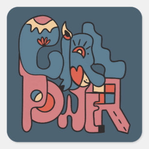 Pegatina Cuadrada Versión chica de Power Dark