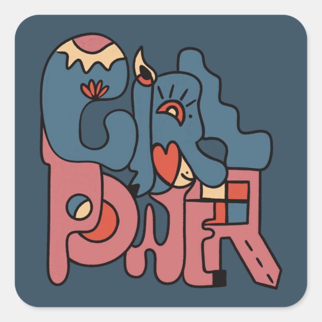 Pegatina Cuadrada Versión chica de Power Dark (Anverso)