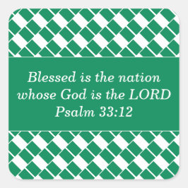 Pegatina Cuadrada Verso de la Biblia Cristiana personalizado | BANDE