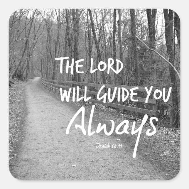 Pegatina Cuadrada Verso de la Biblia motivadora (Anverso)