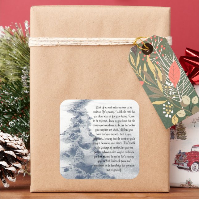 Pegatina Cuadrada Verso Inspirador de pistas nuevas (Vacaciones)