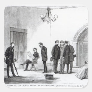 Pegatina Cuadrada Vestíbulo de la Casa Blanca en Washington
