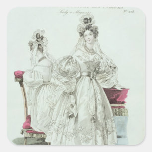 Pegatina Cuadrada Vestido boda, 'Le Follet Courrier Salons