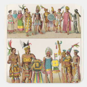 Pegatina Cuadrada Vestido mexicano