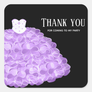 Pegatina Cuadrada Vestidos atractivos de lujo del vestido