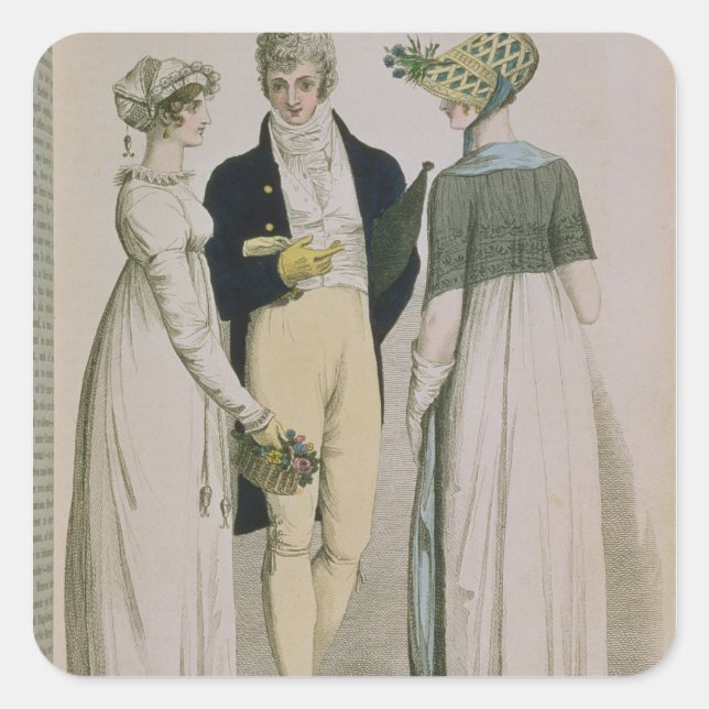 Pegatina Cuadrada Vestidos nocturnos para el ilustracion (Anverso)