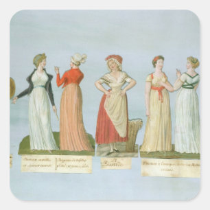 Pegatina Cuadrada Vestidos y disfraces de moda