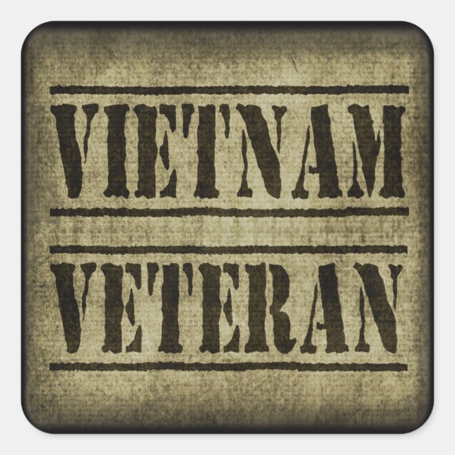 Pegatina Cuadrada Veterano Ejército de Vietnam (Anverso)