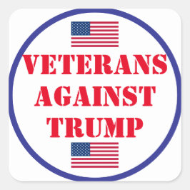 Pegatina Cuadrada Veteranos contra Trump