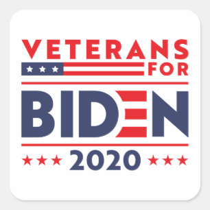 PEGATINA CUADRADA VETERANOS PARA BIDEN 2020