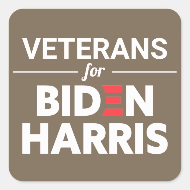 Pegatina Cuadrada Veteranos para el Personalizado de Biden Harris Te (Anverso)