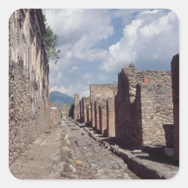 Pegatina Cuadrada Via di Stabia (Anverso)