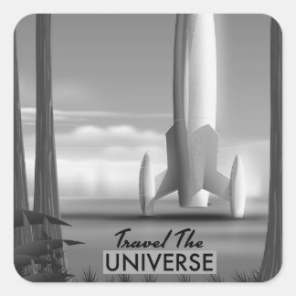 Pegatina Cuadrada Viaja por el Mono Universo (edición limitada impre