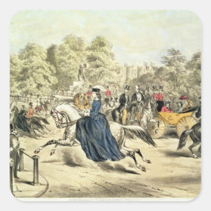 Pegatina Cuadrada Viajando en fila repugnante, Hyde Park