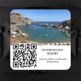Pegatina Cuadrada Viaje de alquiler de fotos Uso de códigos QR
