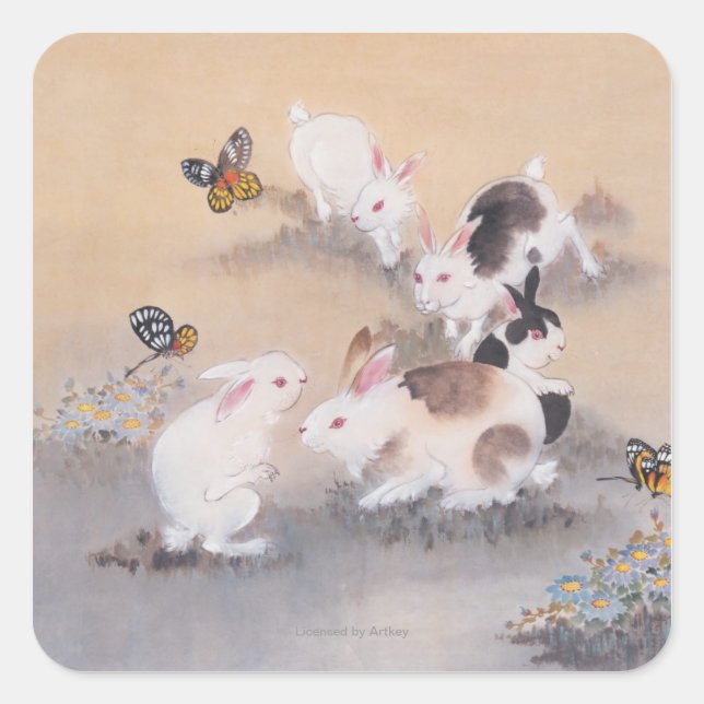 Pegatina Cuadrada Viaje de campo (Anverso)